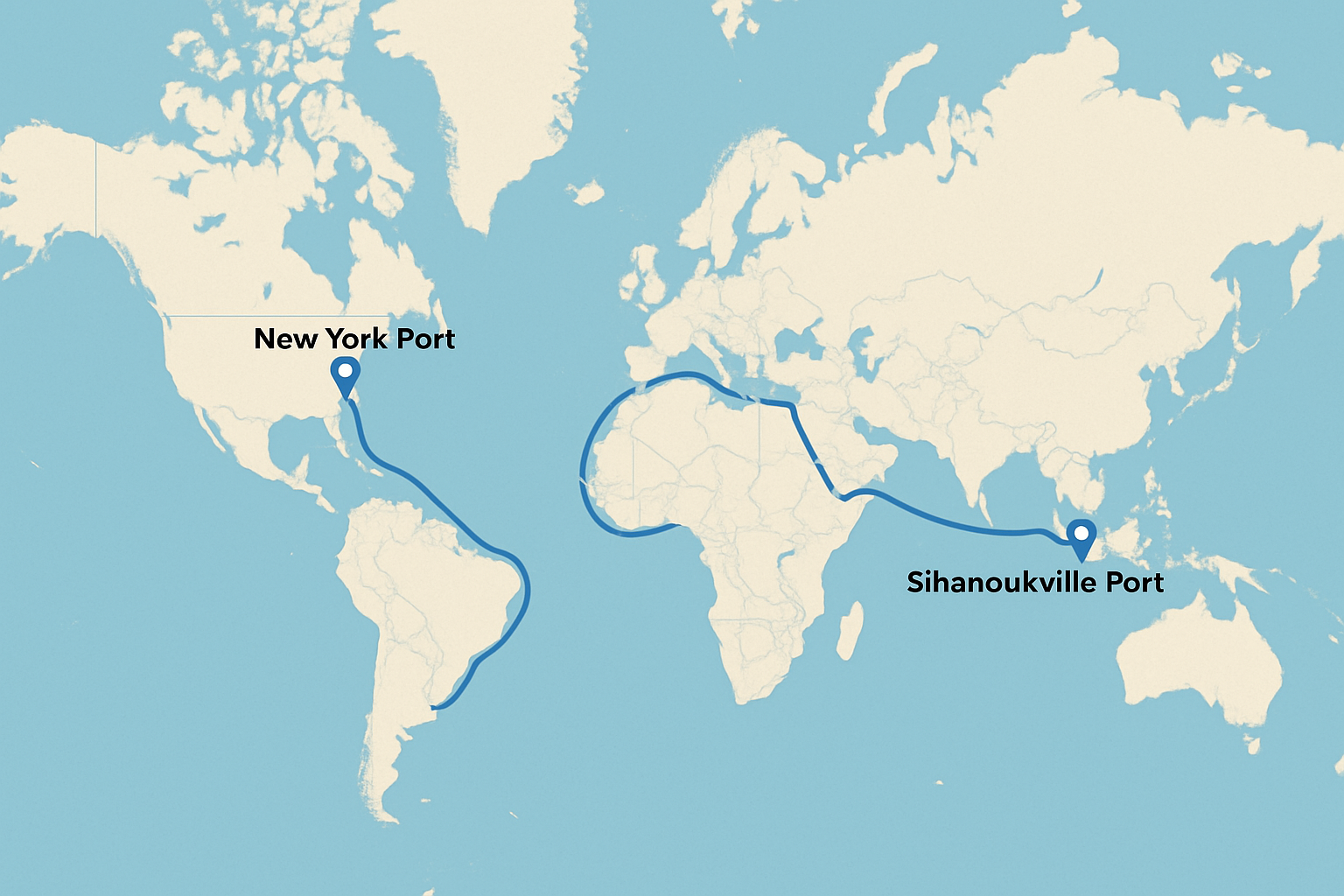 Maritime Shipping Route Map