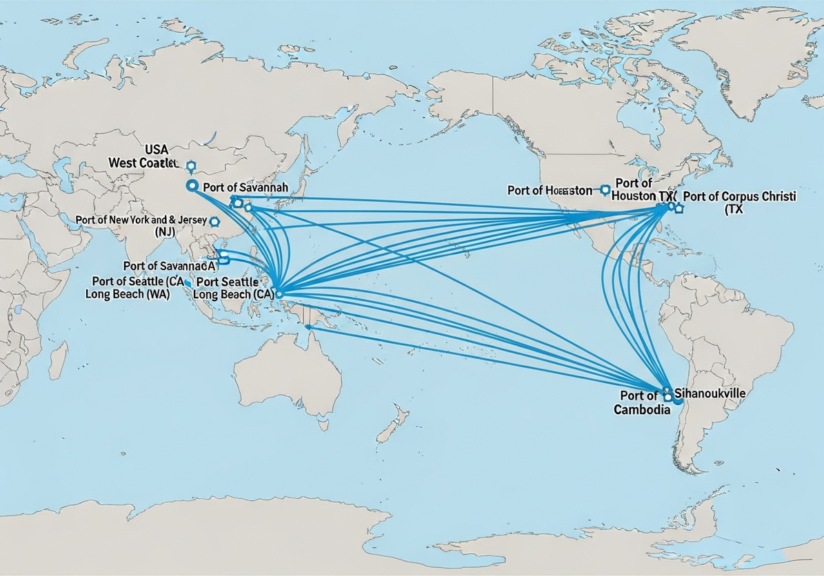 Maritime Shipping Route Map